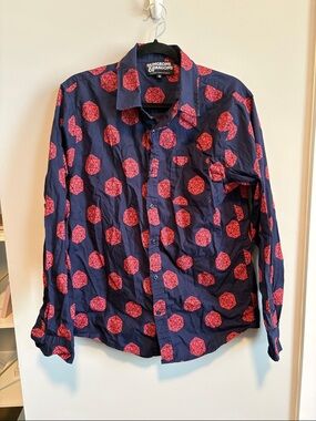 Navy Button-Down Dungeons and Dragons Shirt